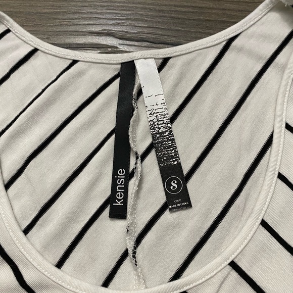 Kensie White and Black Striped Cropped Tank Top - Picture 3 of 7